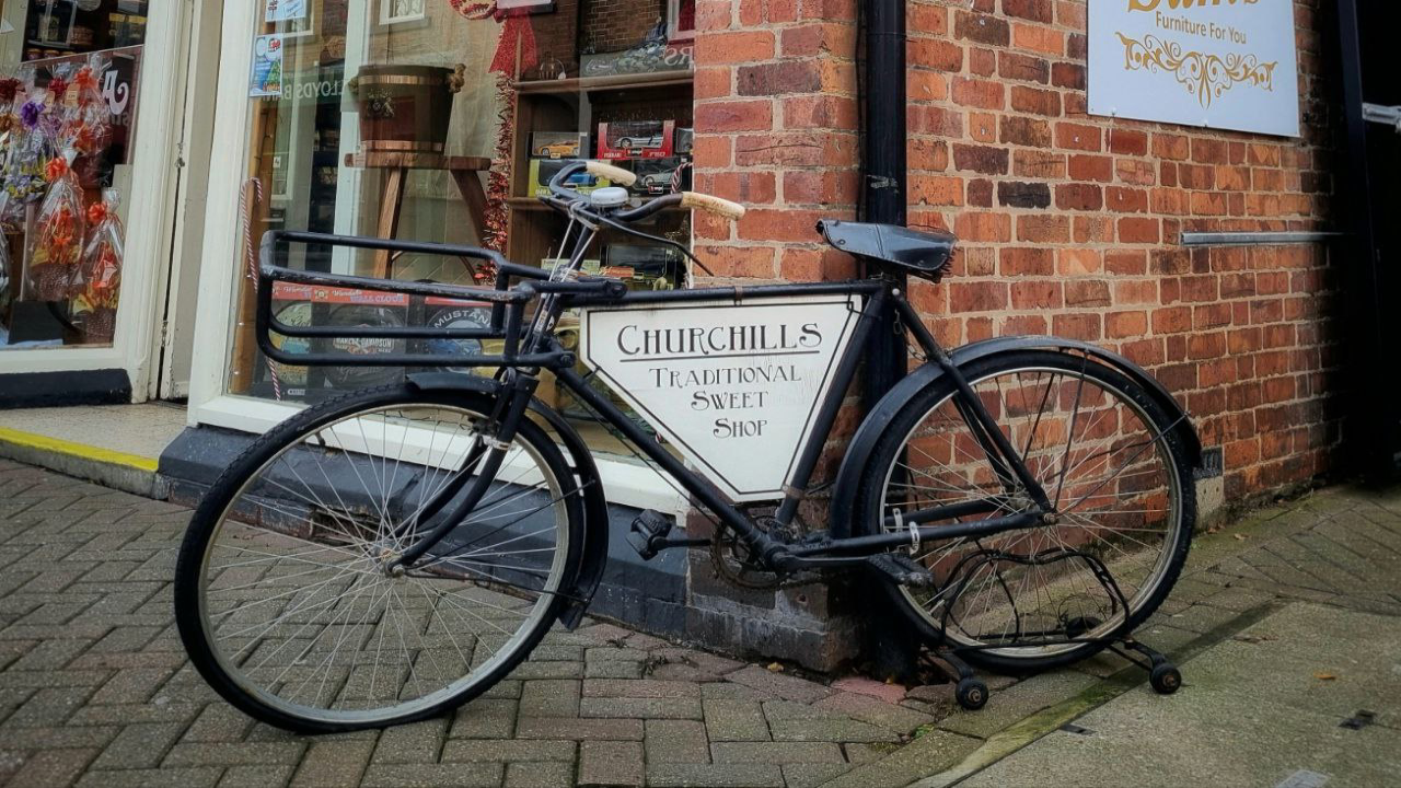 Victorian Bike Outside Sweet Shop